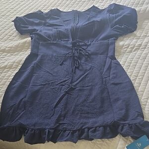 Cupshe Navy Kids Dress with Ruffle Hem NWT